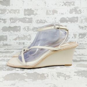 New Dolce Vita Gemini Square Toe Strappy Leather Wedge Sandals X121